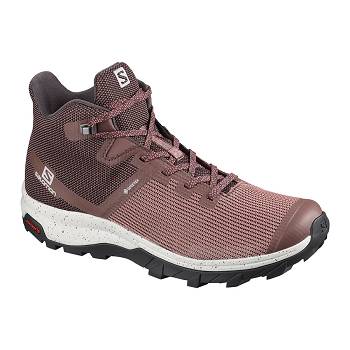 Salomon OUTline PRISM MID GTX W - Bordove Turistické Topánky Damske, S0174SK